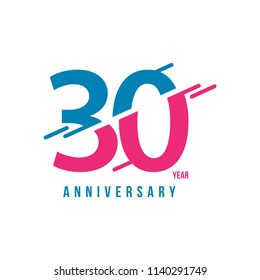 30 Year Anniversary Vector Template Design Illustration