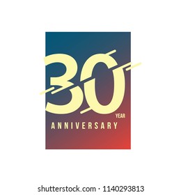 30 Year Anniversary Vector Template Design Illustration