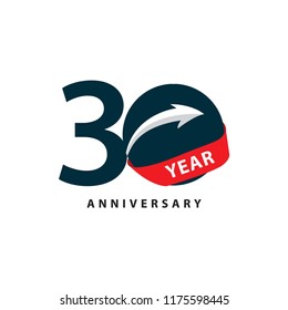 30 Year Anniversary Vector Template Design Illustration