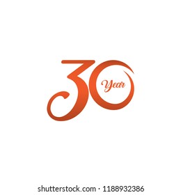 30 Year Anniversary Vector Template Design Illustration