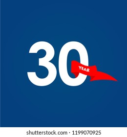 30 Year Anniversary Vector Template Design Illustration