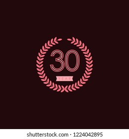 30 Year Anniversary Vector Template Design Illustration