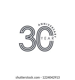 30 Year Anniversary Vector Template Design Illustration