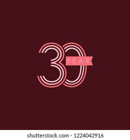 30 Year Anniversary Vector Template Design Illustration