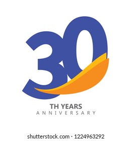 30 Year Anniversary Vector Template Design Illustration