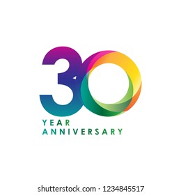 30 Year Anniversary Vector Template Design Illustration