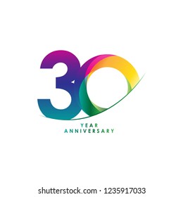 30 Year Anniversary Vector Template Design Illustration