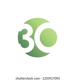 30 Year Anniversary Vector Template Design Illustration