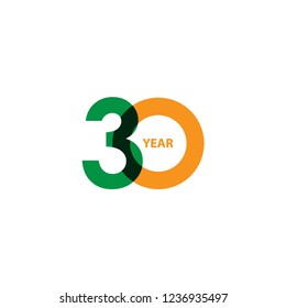 30 Year Anniversary Vector Template Design Illustration
