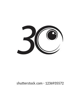 30 Year Anniversary Vector Template Design Illustration
