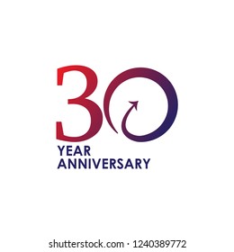 30 Year Anniversary Vector Template Design Illustration