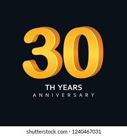 30 Year Anniversary Vector Template Design Illustration.
