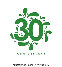 30 Year Anniversary Vector Template Design Illustration