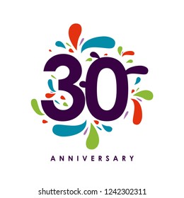 30 Year Anniversary Vector Template Design Illustration