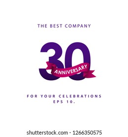 30 Year Anniversary Vector Template Design Illustration