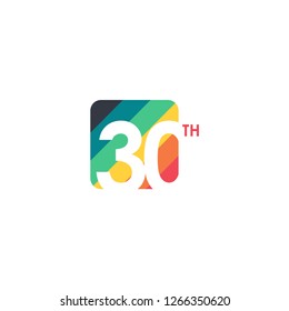 30 Year Anniversary Vector Template Design Illustration