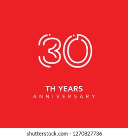 30 Year Anniversary Vector Template Design Illustration.