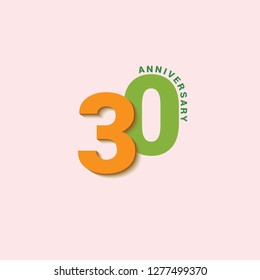 30 Year Anniversary Vector Template Design Illustration