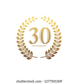 30 Year Anniversary Vector Template Design Illustration