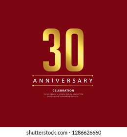 30 Year Anniversary Vector Template Design Illustration.