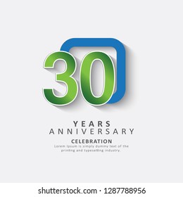 30 Year Anniversary Vector Template Design Illustration.