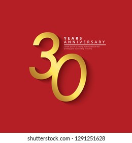30 Year Anniversary Vector Template Design Illustration.