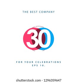 30 Year Anniversary Vector Template Design Illustration