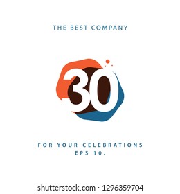 30 Year Anniversary Vector Template Design Illustration