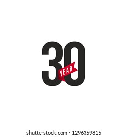 30 Year Anniversary Vector Template Design Illustration