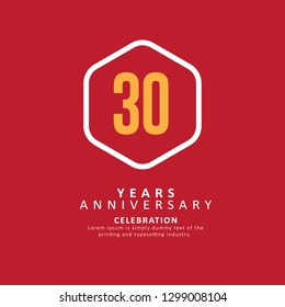 30 Year Anniversary Vector Template Design Illustration