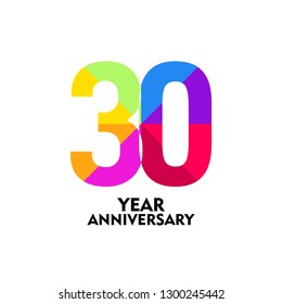 30 Year Anniversary Vector Template Design Illustration