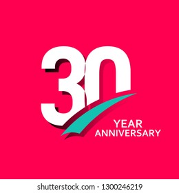 30 Year Anniversary Vector Template Design Illustration