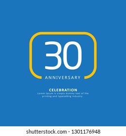 30 Year Anniversary Vector Template Design Illustration