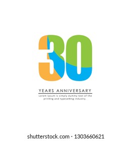 30 Year Anniversary Vector Template Design Illustration