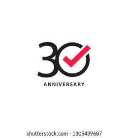 30 Year Anniversary Vector Template Design Illustration