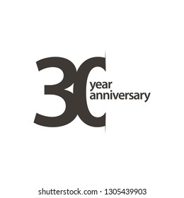 30 Year Anniversary Vector Template Design Illustration