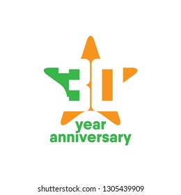30 Year Anniversary Vector Template Design Illustration
