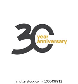 30 Year Anniversary Vector Template Design Illustration