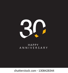 30 Year Anniversary Vector Template Design Illustration.