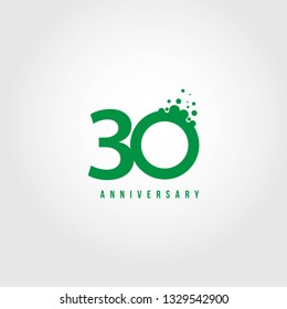 30 Year Anniversary Vector Template Design Illustration