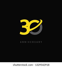 30 Year Anniversary Vector Template Design Illustration