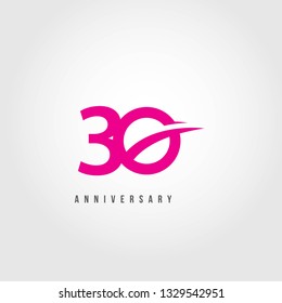 30 Year Anniversary Vector Template Design Illustration