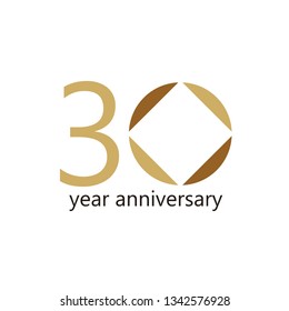 30 Year Anniversary Vector Template Design Illustration