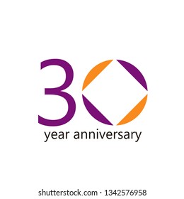 30 Year Anniversary Vector Template Design Illustration