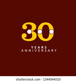 30 Year Anniversary Vector Template Design Illustration, with flat design.