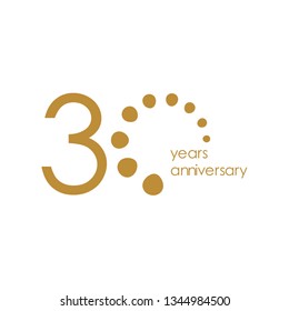 30 Year Anniversary Vector Template Design Illustration