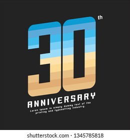 30 Year Anniversary Vector Template Design Illustration, with flat design.