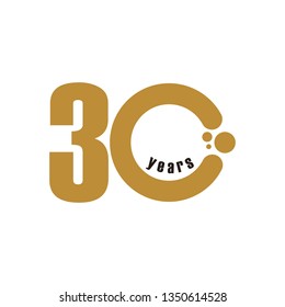 30 Year Anniversary Vector Template Design Illustration