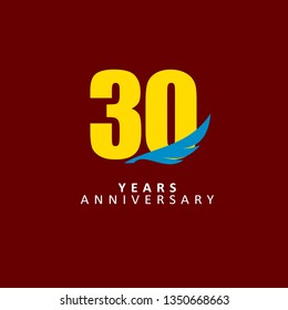 30 Year Anniversary Vector Template Design Illustration.