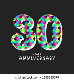 30 Year Anniversary Vector Template Design Illustration, with flat design.